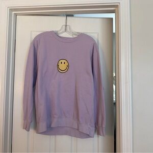 Lavender Smiley Face Women's Sweater